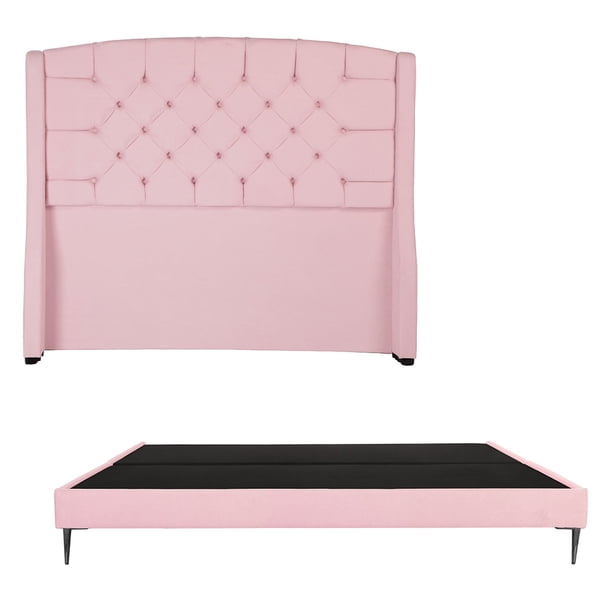 Cabecera King Size Sitka Rosa+ Box Base Cama Slim King Size