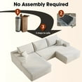 thumbnail image 5 of 107"Cloud Sectional Sofa with 1 Ottoman,Modern Minimalist Upholstered Couches,Comfort U Shaped Sofa for Living Room,Deep Seat Corner Couch,No Assembly Required (Plush Corduroy Fabric) (White), 5 of 7