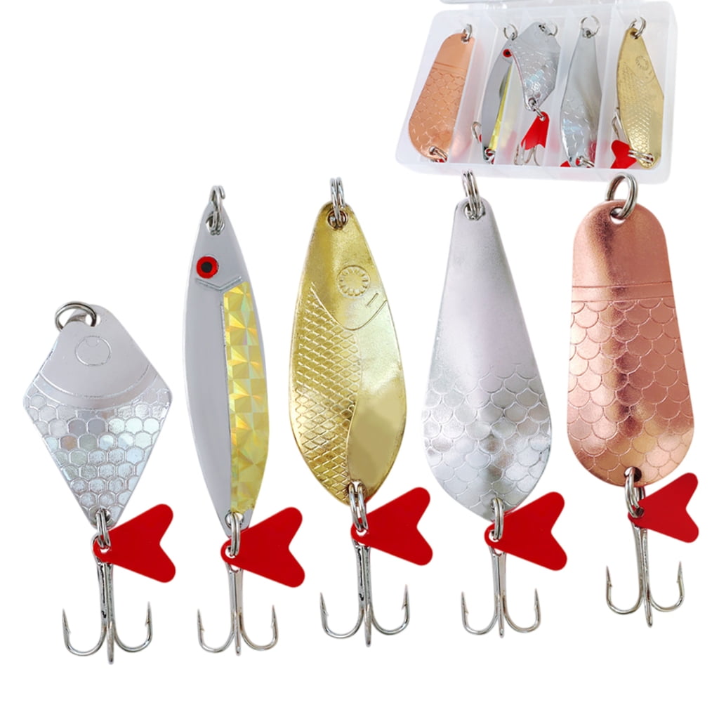 CEORPER Fishing Spoons Lures Sequins Baits Casting Fish Baits Fishing Spinner Baits Metal Construction Curved Design Fish Lures
