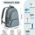 thumbnail image 5 of Alien and Rocket Pale Blue Pattern Cute School Backpack Bag with Padded Back and Adjustable Shoulder Straps 16.9 X 12.6 X 5.9 Inches, 5 of 5