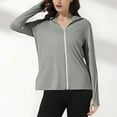 thumbnail image 5 of qelini Sun Shirts for Women Long Sleeve UV Protection Zipper Shirt Lightweight Womens Rash Guard Shirts with Mask Hoodie Thumb Hole Workout Tops Outdoor Hiking, 5 of 7