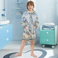 thumbnail image 5 of FORMRS Niños Bathrobe Unisex Hooded Robe Soft Plush Pajamas Sleepwear, Size 10-12T, Winter Mountain, 5 of 7