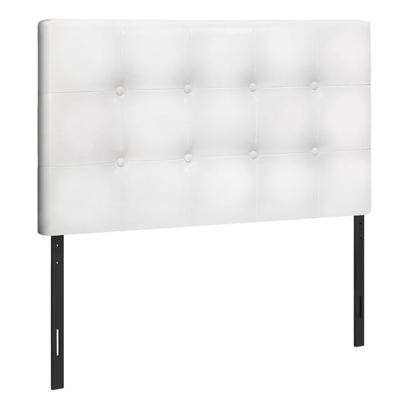 Contemporary Home Living 47.5" White and Black Contemporary Button-Tufted Upholstered Twin Size Bed
