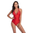 thumbnail image 3 of Traje de baño de una pieza para mujer con control de abdomen y cuello en V s202412247785, 3 of 5