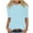 Sky Blue, variant on Homenesgenics Womens Fall Clothing New Arrivals Women Half Sleeves Casual Shirts Pullover Loose Blouse
