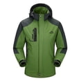 thumbnail image 3 of Homenesgenics Jackets for Men Big and Tall Color-Blocked Fleece-Lined Removable Hood Zipper-Front Outdoor Outerwear Green XXXL, 3 of 3