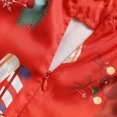 thumbnail image 6 of Seyurigaoka Women Christmas A-line Dress, Sleeveless Vintage Print High Waist V-neck Halter Gown, 6 of 6