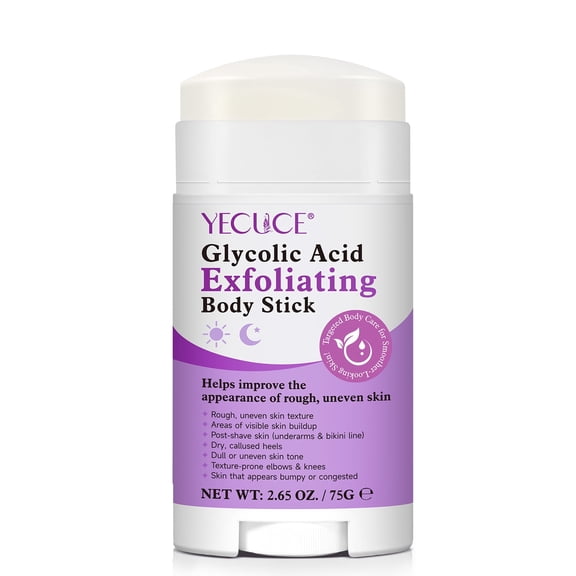Exfoliating Body Stick, Rich with Glycolic Acid, Salicylic Acid & Shea Butter, Helps Improve the Appearance of Rough, Uneven Skin, 2.65 oz