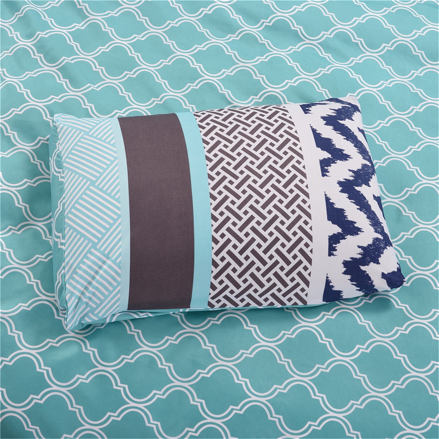 JML Duvet Set Queen 3 Piece - Comforter Cover with Zipper Closure and 2 Pillowcases, Printed