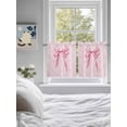 thumbnail image 3 of Pink Bow 2 Panel Kitchen Curtains for Small Windows, Cute Watercolor Girls Cartoon Luxury Bathroom Tier Curtain, Short Window Treatment for Bedroom/Living Room 55"x36", 3 of 6