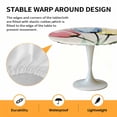 thumbnail image 6 of Pink Blue Yellow Flowers Elastic Fitted Round Table Cover Vintage Linen Art Waterproof Outdoor Tablecloth for Holiday Party, Picnic, Patio & Dining Fits Tables Up to 55"-60", 6 of 8