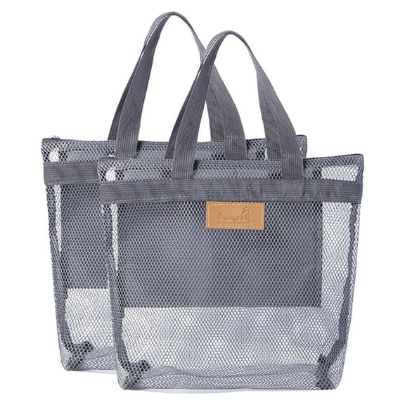 Portable Mesh Shower Caddy Tote Cosmetic Bag Hanging Toiletries Organizer For Dorm Travel Beach Camping With Secure Zipper