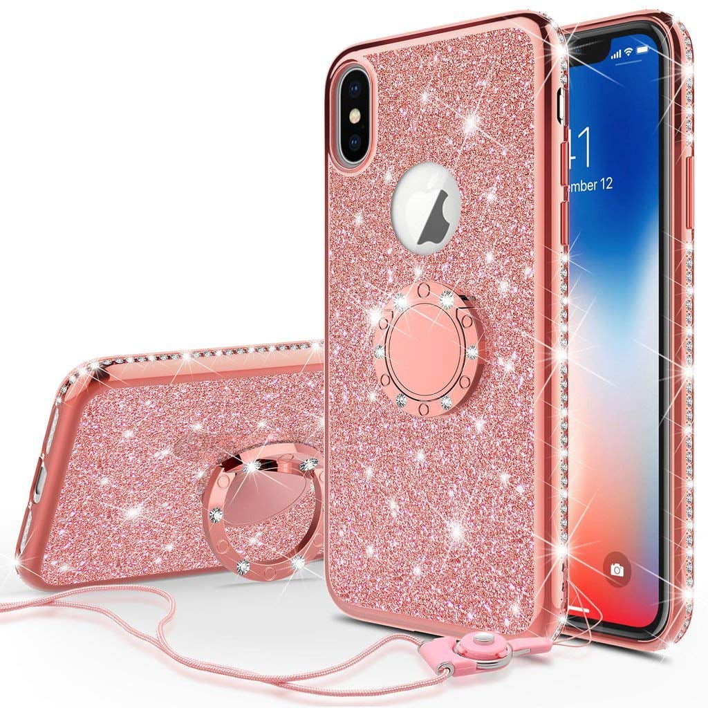 SOGA Diamond Bling Glitter Cute Phone Case with Kickstand Compatible ...