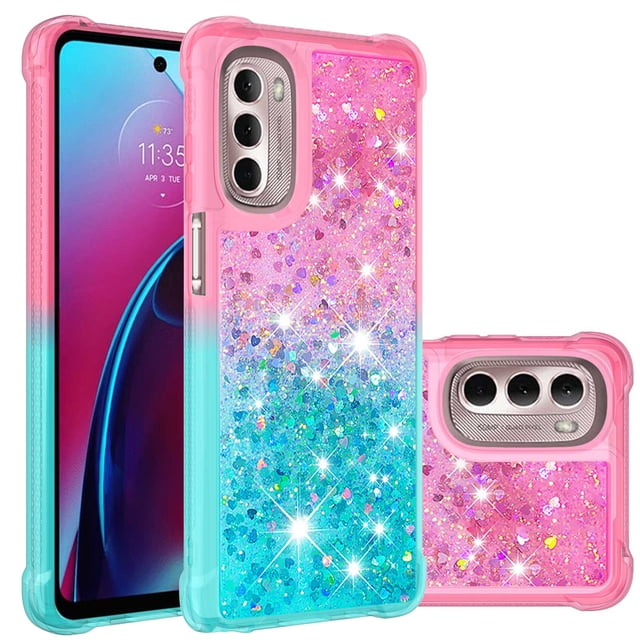 Funda para Motorola MOTO G Stylus 2022 5G Transparente con Brillos Carcasa Protectora Antigolpes con Glitter Brillante