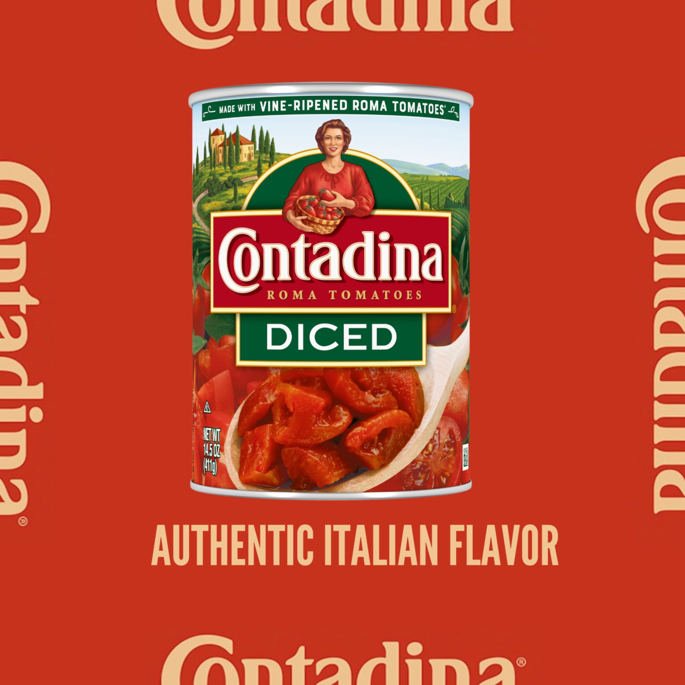 (12 pack) Contadina Diced Tomatoes, 14.5 oz Can