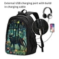 thumbnail image 2 of Disketp Mystical Black Cat Fireflies Mochila de Viaje Estampada para Laptop con Puerto de Carga USB, Mochila Impermeable para Computadora – Regalo para Hombres y Mujeres, 2 of 7