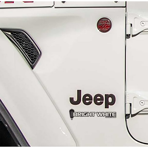 Collectible Decals Bright White Edition Fender Decal (Pair) Fender Decals For Wrangler/Gladiator - JL/JT