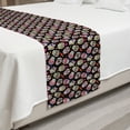 thumbnail image 2 of Sugar Skull Bed Runner, All Souls Day Floral Colorful Sugar Skulls Flowers on Dark Background Print, Decorative Accent Bedding Scarf for Hotels Homes and Guestrooms, Queen, Multicolor, by Ambesonne, 2 of 2