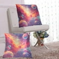 thumbnail image 6 of Pillow Covers 18x18 Set of 2,Cotton velvet Solid,Decorative Square Pillow Covers with Stitched Edge for Sofa Couch Farmhouse Home Mysterious Interstellar Space Painting, 6 of 6