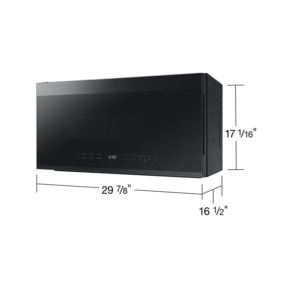 Samsung BESPOKE ME21DG6500MTAA - Microwave oven - over-range - 2.1 cu. ft - 1000 W - matte black steel with built-in exhaust system