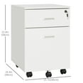 thumbnail image 3 of Vinsetto Locking 2 Drawer File Cabinet Rolling Filing Cabinet with Wheels, 3 of 10