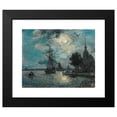 thumbnail image 2 of Johan Barthold Jongkind 24x20 Black Modern Framed Museum Art Print Titled - The Port of Dordrecht in the Moonlight (1868), 2 of 5