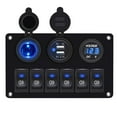 thumbnail image 1 of OULII Creative Circuit Breaker panel with Durable Aluminum Alloy for Boat Black Multifunctional 6 Button, 1 of 8