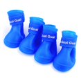 thumbnail image 3 of 4 Pcs/ensemble Chaussures pour Chien Chiot PU Imperméables Bottes de Pluie pour Animaux Bottes pour Chien Antidérapantes Élastiques Chaussures de Protection pour Animaux, 3 of 8