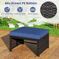 thumbnail image 6 of RELAX4LIFE Wicker Outdoor Ottoman Set - Rattan Footstools Foot Rest w/Removable Cushions, Multipurpose Side Table & Additional Seating, Outdoor Ottomans for Patio Garden Porch, 6 of 18