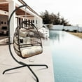thumbnail image 2 of Patio Swing Egg Chair With And 304 Stainless Steel Hook - Reliable Foldable Hanging Stand Comfortable Cushion Pillow, 2 of 6