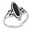Black Simulated Onyx, variant on CHOOSE YOUR COLOR Long Wide Filigree Swirl White Simulated Opal Oval Ring .925 Sterling Silver Celtic Band CZ Female Size 4