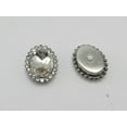 thumbnail image 6 of U8MO 20 Pcs Silver Rhinestone Bling Crystal Flatback Oval Buttons 14X18mm for Wedding-Silver + Clear Crystal, 6 of 8