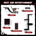 thumbnail image 5 of Cat Wall Shelves, Wall-Mounted Cat Climber Set of 5, Floating Cat Perches, Hanging Cat Beds, Modern Cat Furniture for Large Cats or Kitty (Gothic), 5 of 6