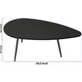 thumbnail image 3 of Modern Coffee Table White Coffee Tables for Small Space Unique Simple Oval Center Table for Living Room Home Office Easy Assembly 22.2" D x 42.5" W x 17.1" H, 3 of 17