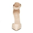 thumbnail image 3 of Dream Pairs Women's Ankle Strap Stilettos Pointed Toe High Heel Pumps Shoes Oppointed-Ankle Nude/Pat Size 5, 3 of 5