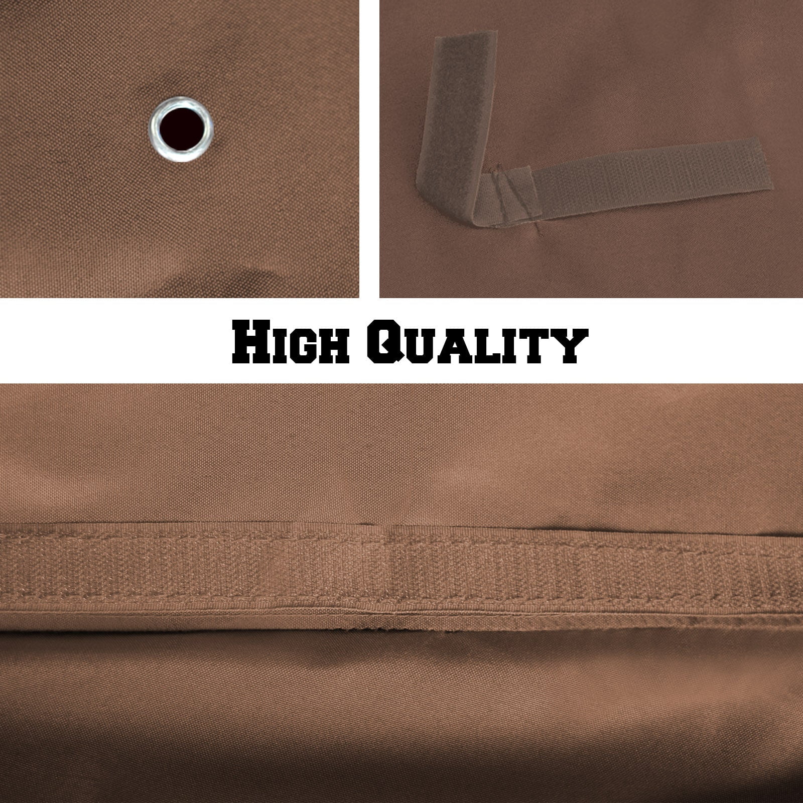 SUNRISEUMBRELLA 119“”x119” Gazebo Replacement Canopy Top Double Tier Canopy Top Cover(BROWN)