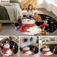thumbnail image 5 of Round Rugs 8Ft, Black Snowman Christmas Round Area Rug Washable Indoor Throw Carpet, Berry Snowflake Xmas Large Non Slip Circle Rug for Kids Room RV Home Decor Aesthetic, 5 of 8