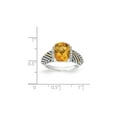 thumbnail image 2 of Sterling Silver with 14K Gold Accents Antiqued Citrine Ring 2.50 Carat (Ctw) for Women, 2 of 5