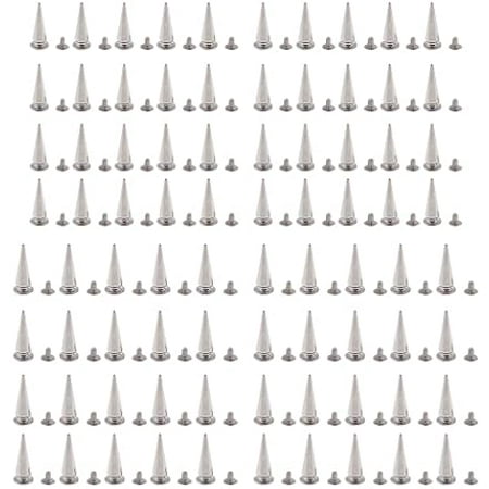 

Harilla 80pcs Cone Screw Studs Spikes DIY Leathercraft Punk Clothing Decor Supplies