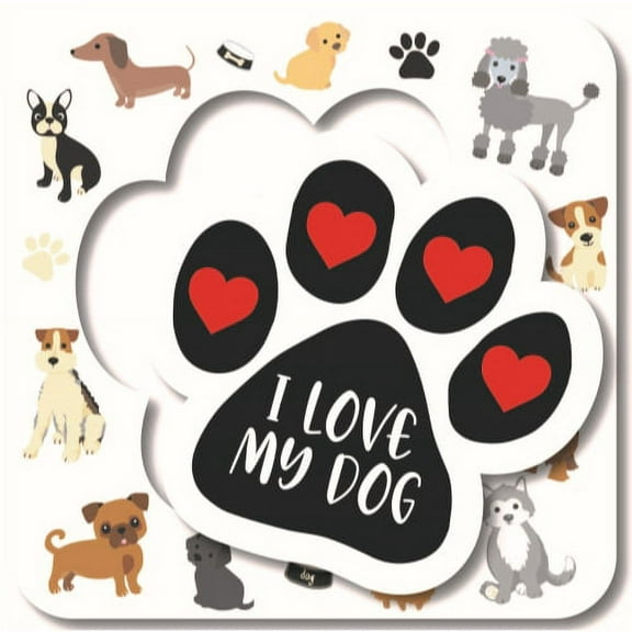 Magnet Me Up Dog Paw Picture Frame Magnet Decal, 5.75 x 5.75 Square and 4x3.5 Paw Cut Out, Vinyl Automotive Magnet
