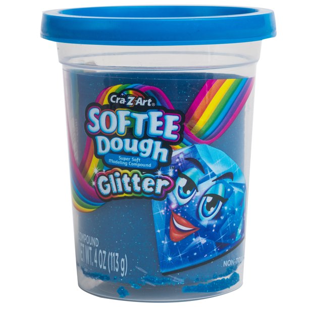 CraZArt Softee Dough Blue Glitter Dough, Gift for Kids