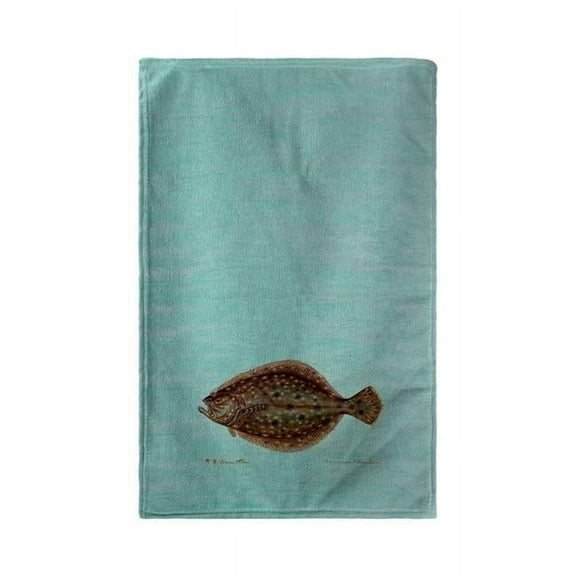Betsy Drake BT014C Flounder on Teal Beach Towel - 30 x 50 in.