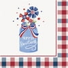 Pioneer Woman Red White and Blue Mason Jar Patriotic Paper Dinner Napkins, 8in, 20ct