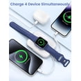 thumbnail image 4 of RORRY Portable Charger, 5000mAh Portable Charger Power Bank with Built-in Cables, Travel Keychain Battery Pack for Apple Watch Ultra 2/9/8/Ultra/7/6/SE/5, iPhone 16/15/14/13/12, White, 4 of 5