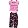 Faded Glory - Girls' Butterfly Sleep Tee and Capri Pajama Pants