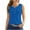 Blue, variant on lmcalzta Womens Summer Workout Tank Tops Button Crew Neck Sleeveless Undershirts Solid Basic Tees