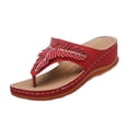 thumbnail image 2 of YOUYEDIAN Orthopedic Sandals for Women 2026 Summer Dressy Open Toe Arch Support Shoes Wide Hiking Non Slip Slip on Slippers (Red), 2 of 7