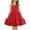 Red, variant on Girls' Dress Ages 4 - 15 Summer Casual Solid Color Red Size 12-13Years