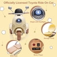 thumbnail image 4 of 12V Two Motors Kids Ride On Electric Motorcycle, 2 Seater Three Wheel Ride On Toy with Adult Flip Seat, Bluetooth Music, USB, LED Headlight, Oversized Trunk, Ride On Motorcycle for Kids 3-6, Beige, 4 of 9