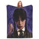 thumbnail image 1 of Manta de felpa de Wednesday Addams, ultra suave y acogedora, de lujo, para sofá cama, mantas de felpa cálidas y ligeras para todas las estaciones, 60 x 50 pulgadas, 1 of 6
